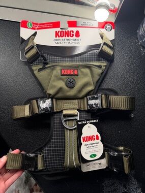 KONG Olive Green Heavy-Duty Dog Safety Harness